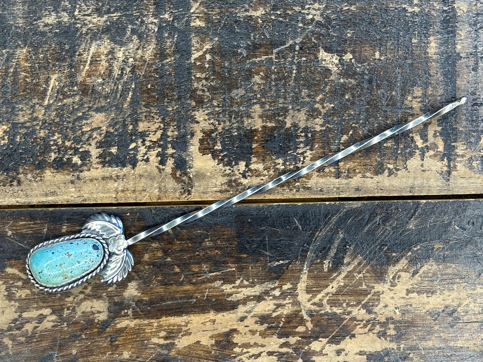 Sterling Silver Hubei Turquoise Hair Stick