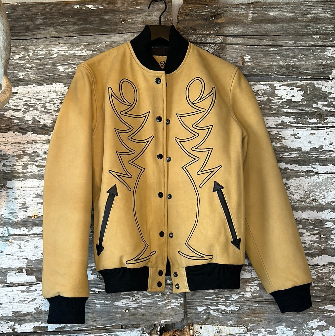 Embroidered Bomber Jacket - Buckskin