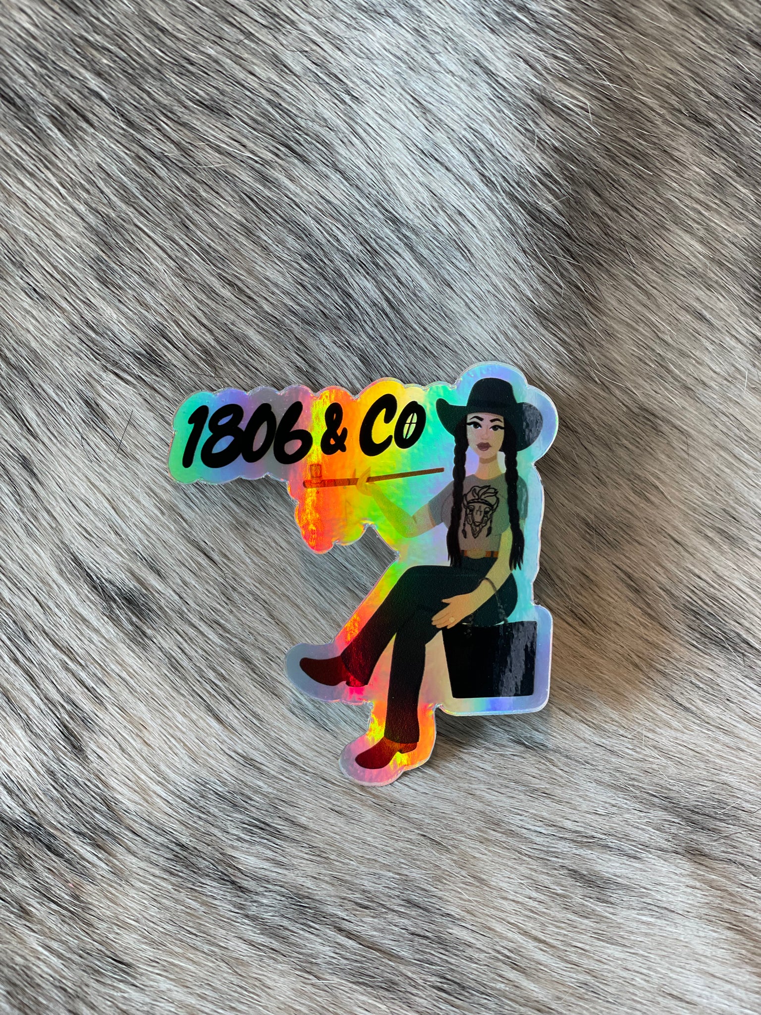 1806 Metallic Cowgirl Sticker