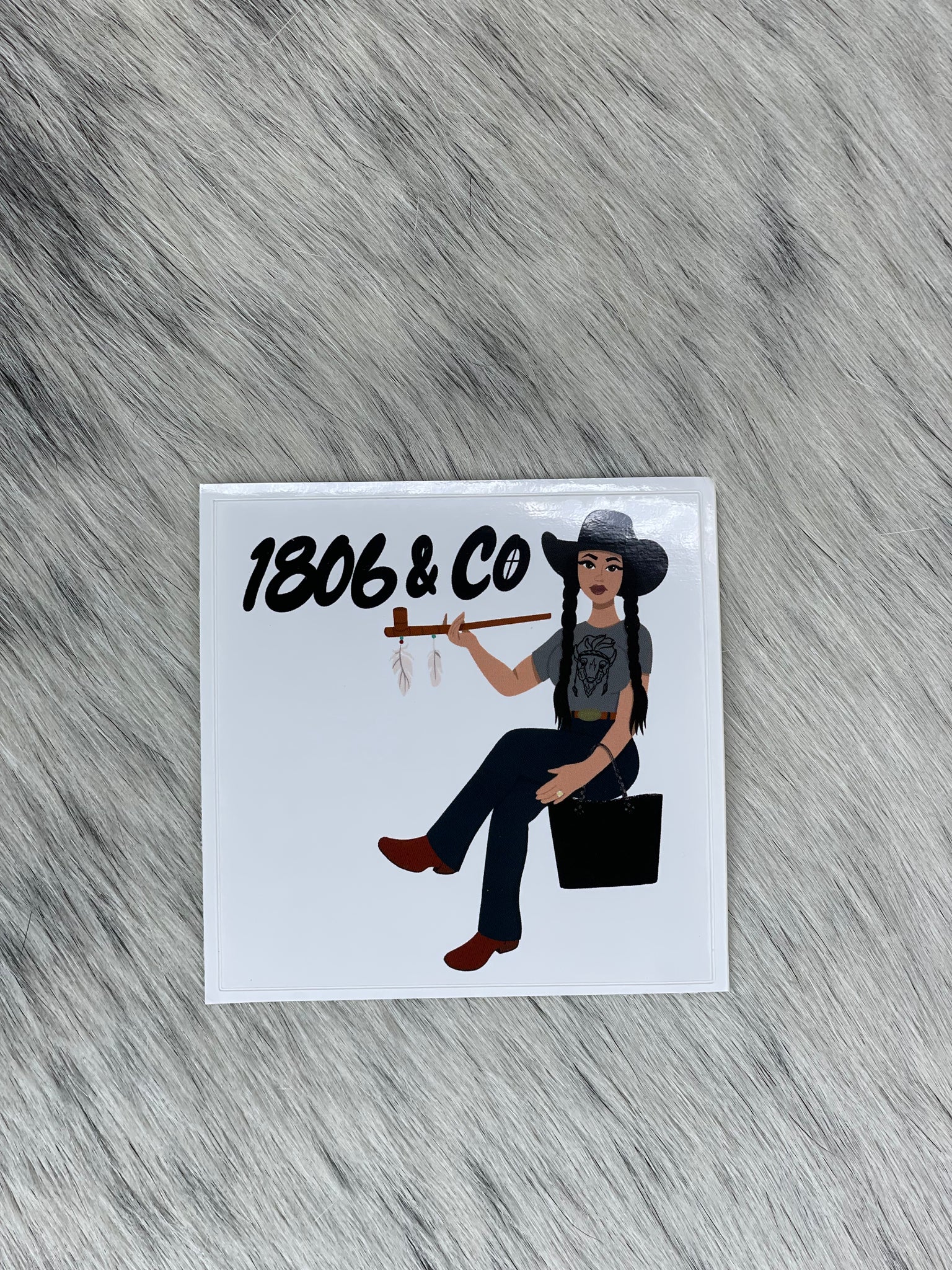 1806 Square Cowgirl Sticker