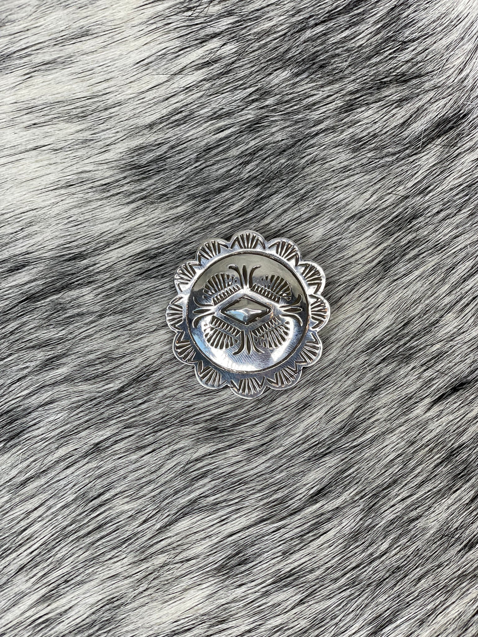 Silver Concho Pin