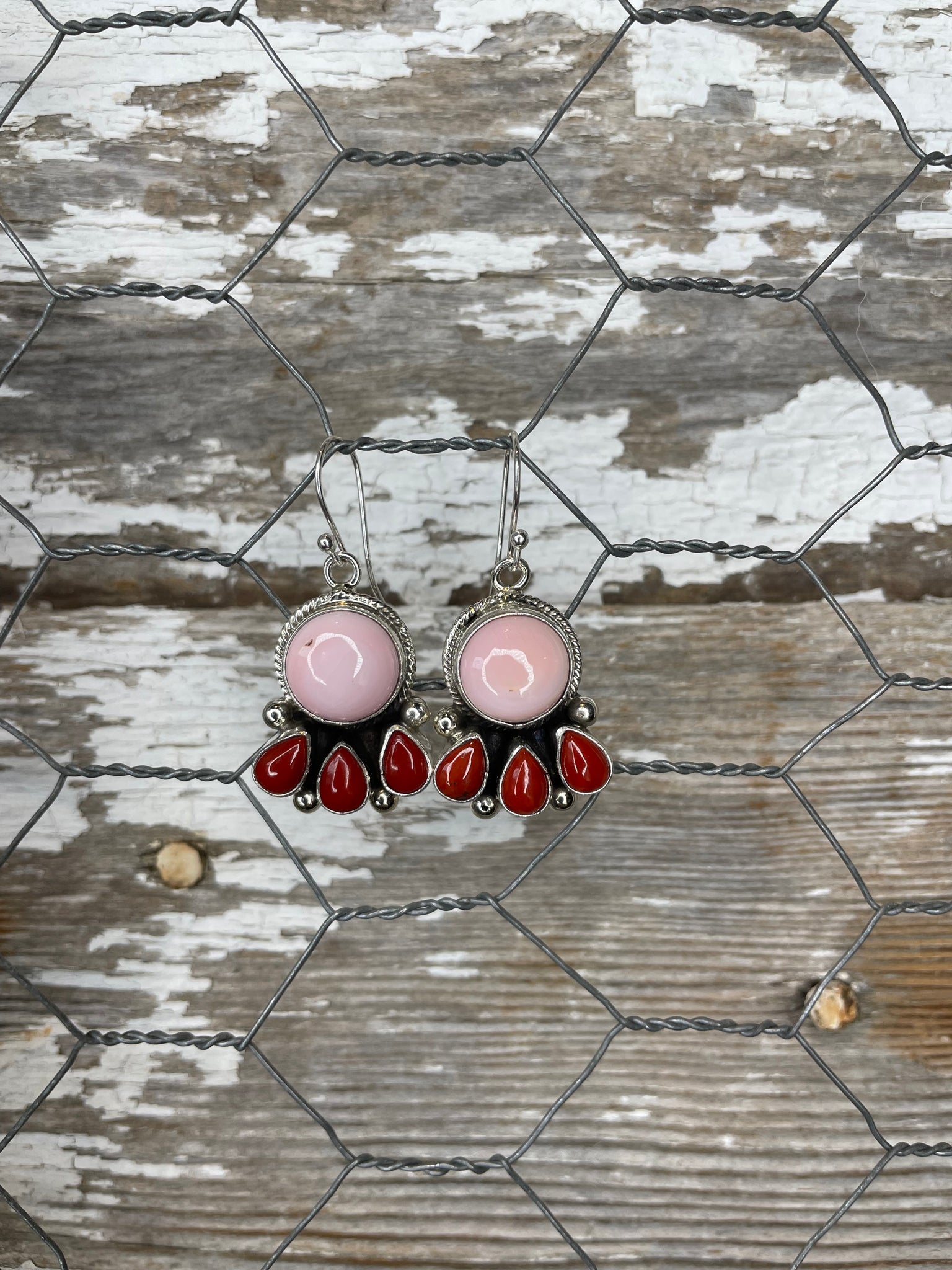 Pink Conch Coral Earrings